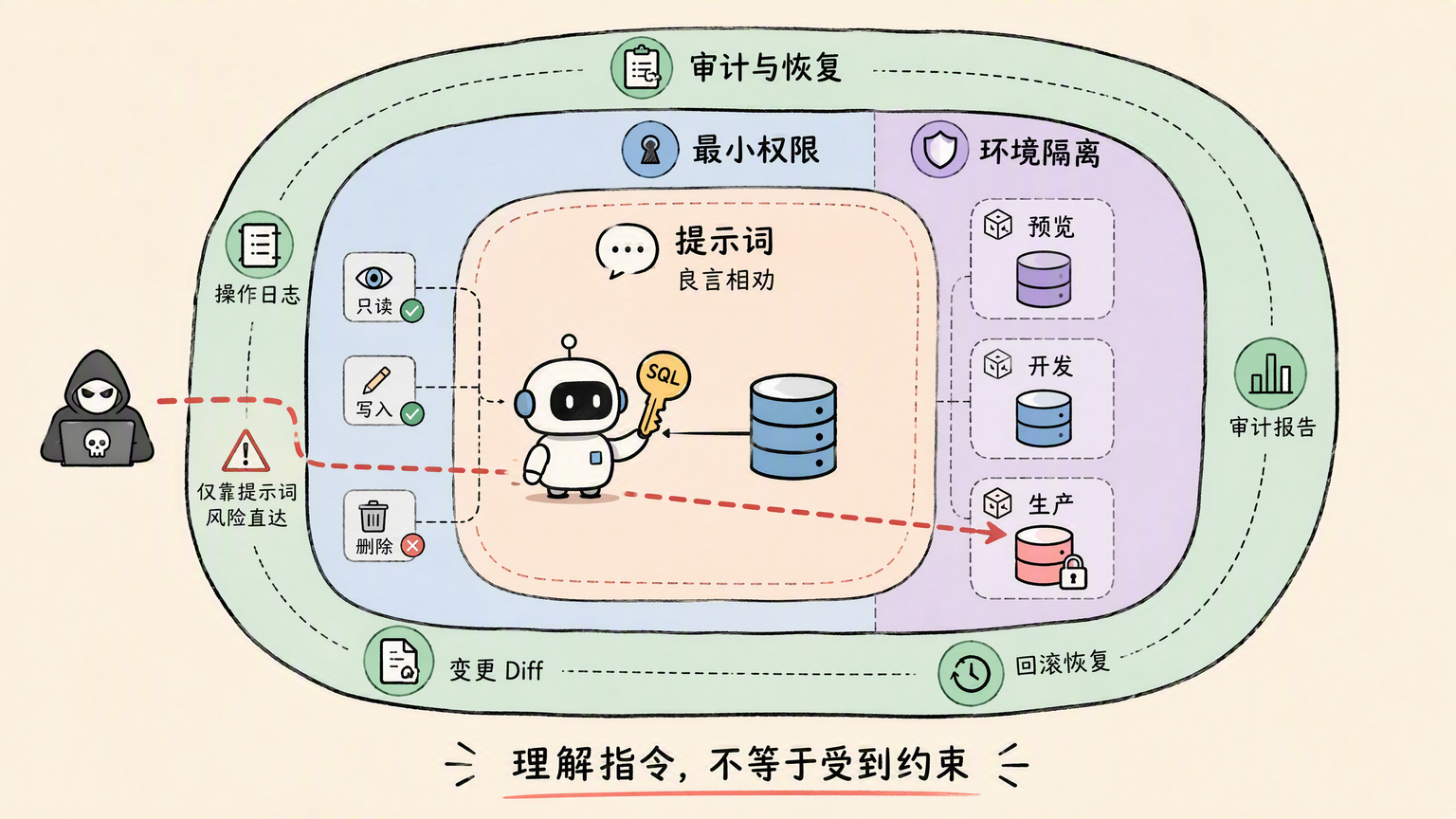 提示词无法约束 Agent 必须靠权限隔离