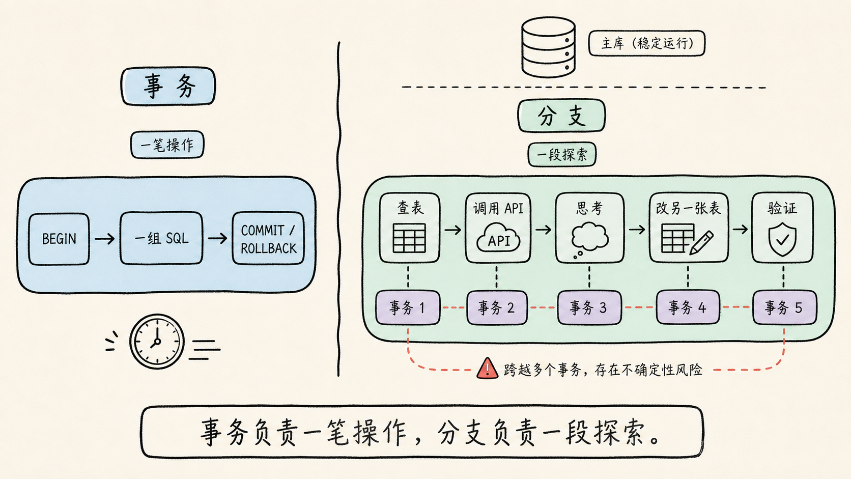 事务与备份难以覆盖 Agent 跨会话试错