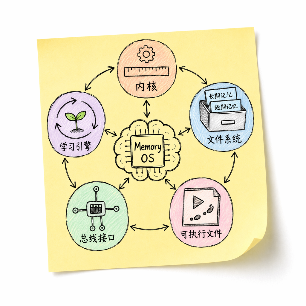 Memory OS 五件套架构抽象图