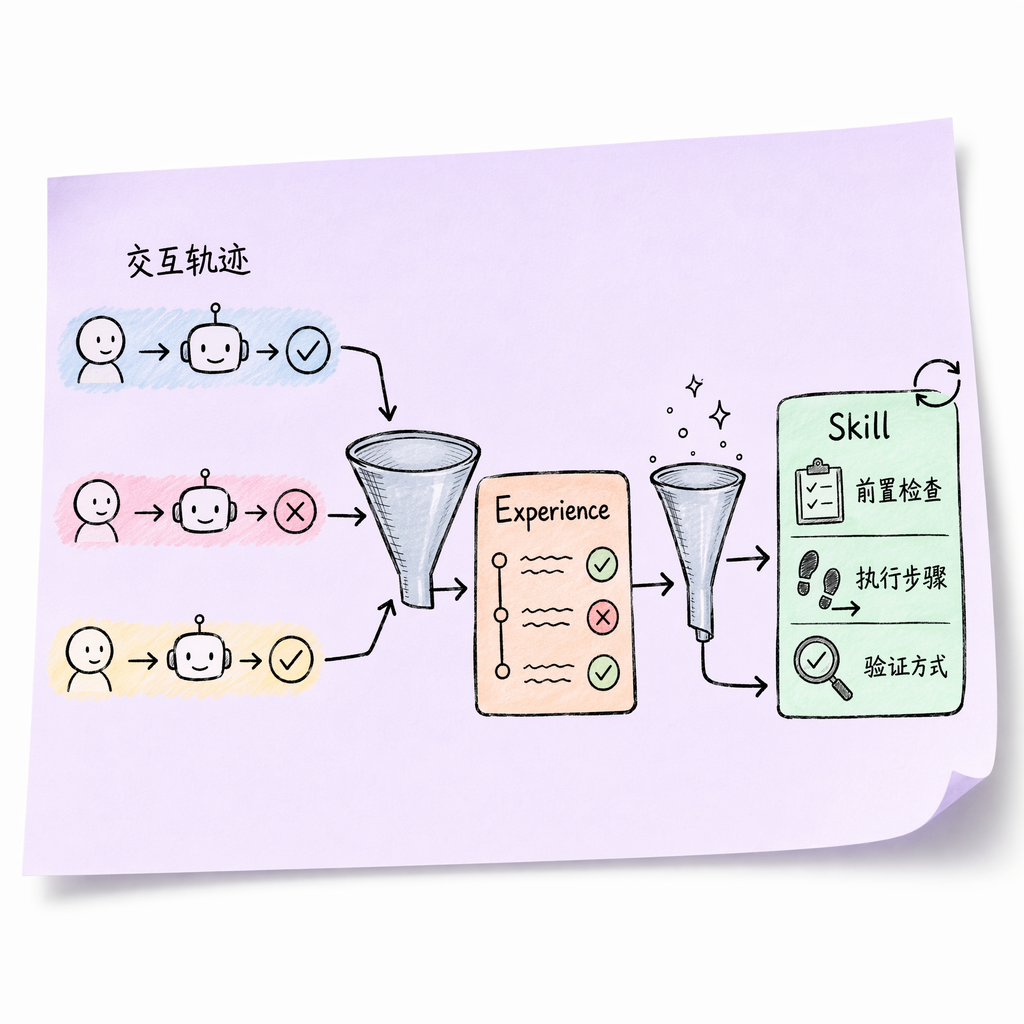 Experience 与 Skill 两层蒸馏