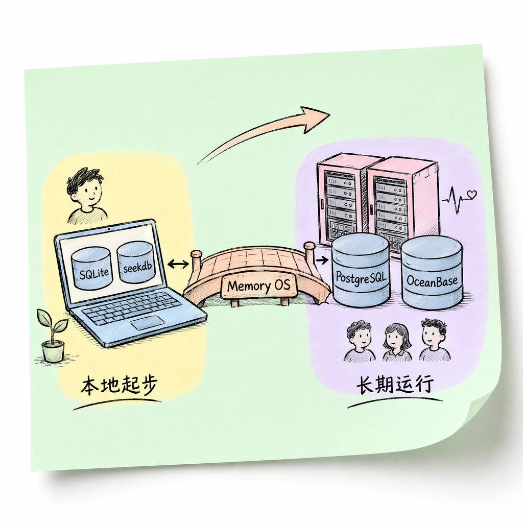 PowerMem 多数据库后端伸缩示意